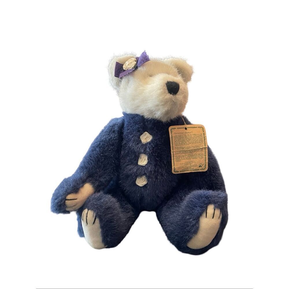 New Boyds Bears Blue and Ivory Guinella Teddy Bear Plush Stuffed Animal 12"